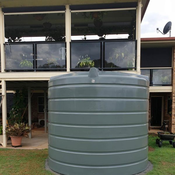 10,000 Litre Round Poly Rain Water Tank in Slate Grey Colour